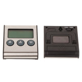Digital Cooking Thermometer Timer LCD Display ℃/℉ W/Probe for Barbecue Meat BBQ Food - Low Angle