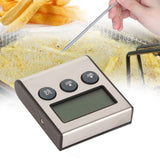 Digital Cooking Thermometer Timer LCD Display ℃/℉ W/Probe for Barbecue Meat BBQ Food