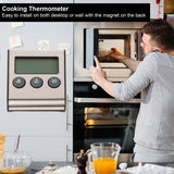 Digital Cooking Thermometer Timer LCD Display ℃/℉ W/Probe for Barbecue Meat BBQ Food