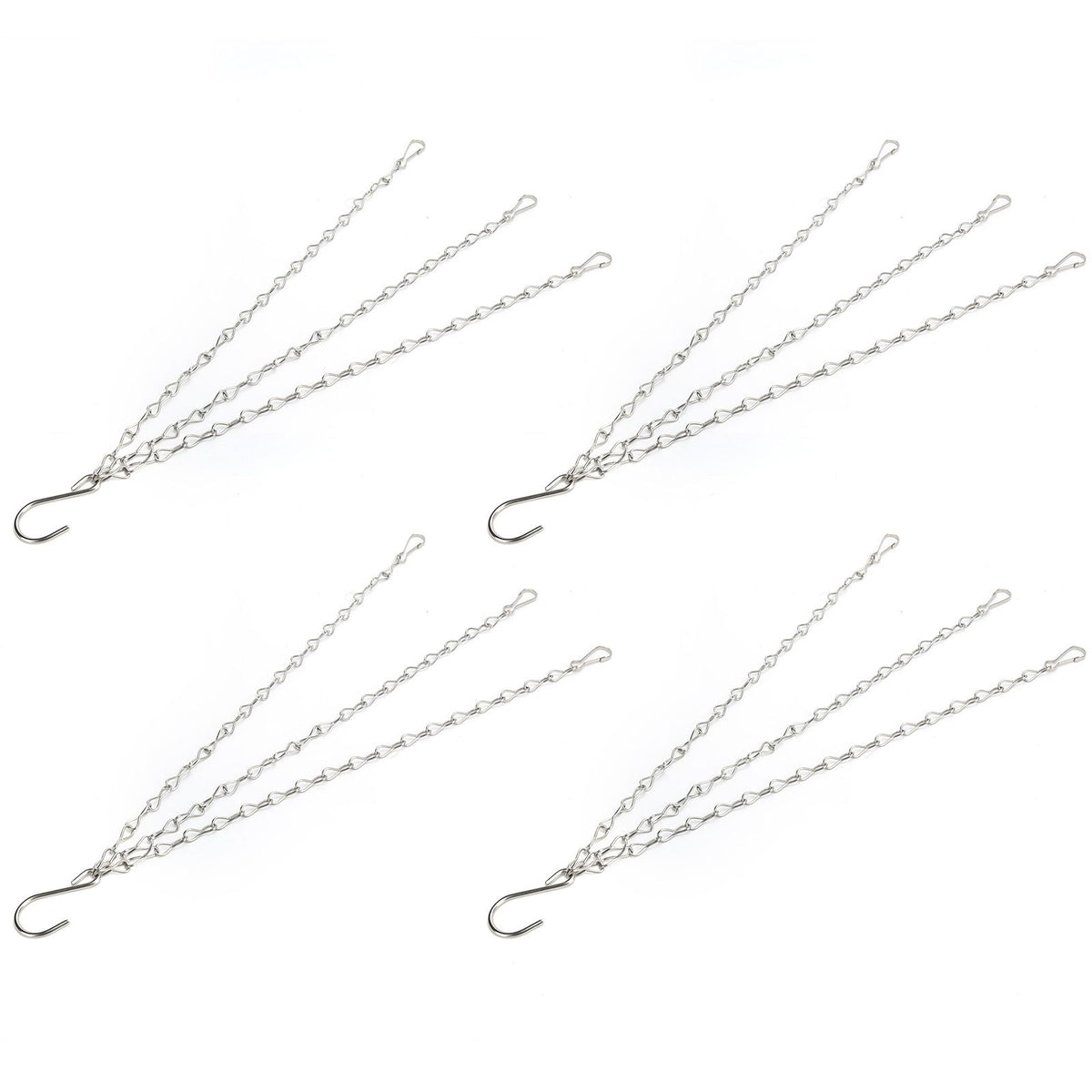 4Pcs Hanging Chain with Hooks 304 Stainless Steel Garden Flower Pot Plant Hangers Replacement