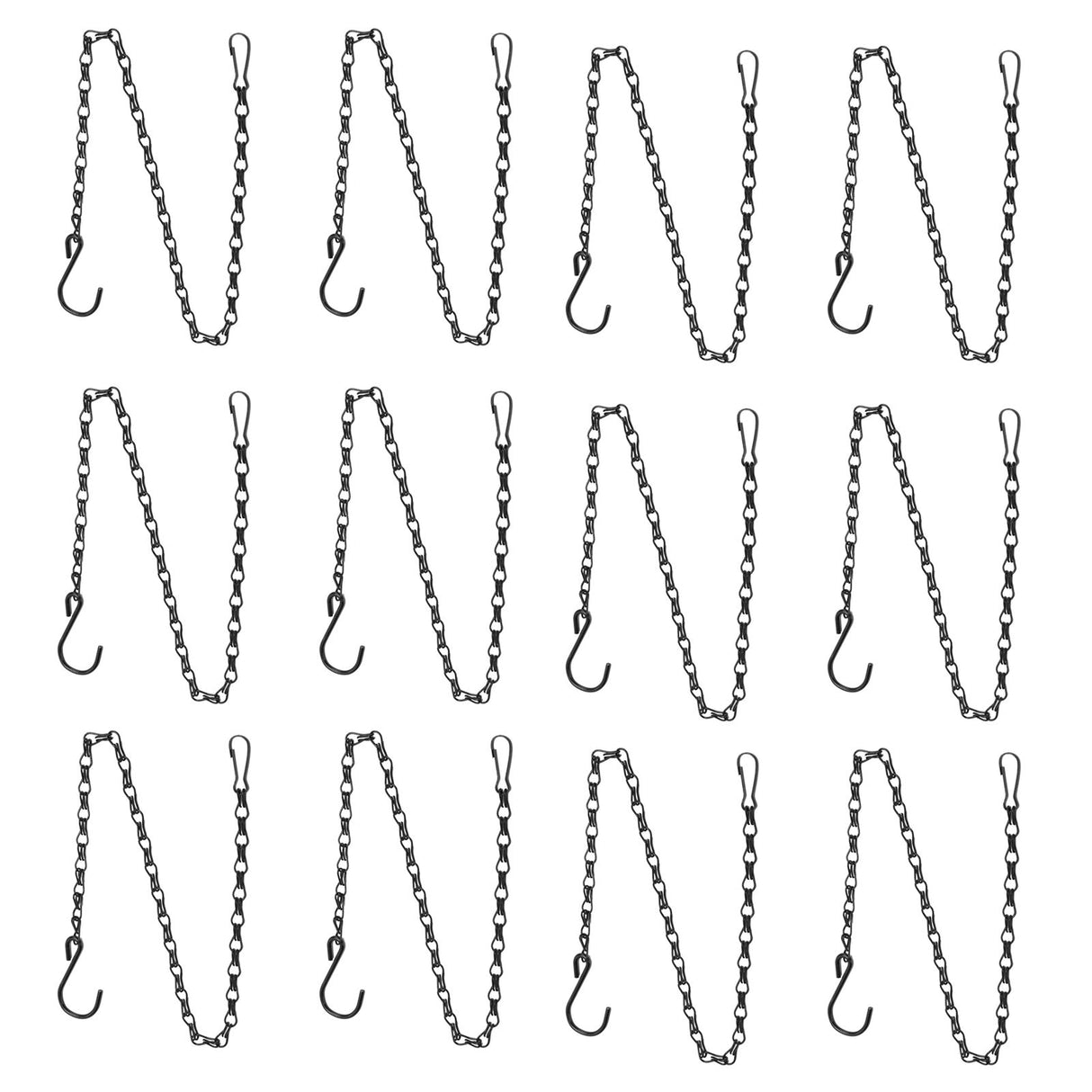 12pcs Plant Hanging Chains with Dual Hooks 58.5cm/23in with Bearing 3000g/6.6lbs for Garden Flower Suspension