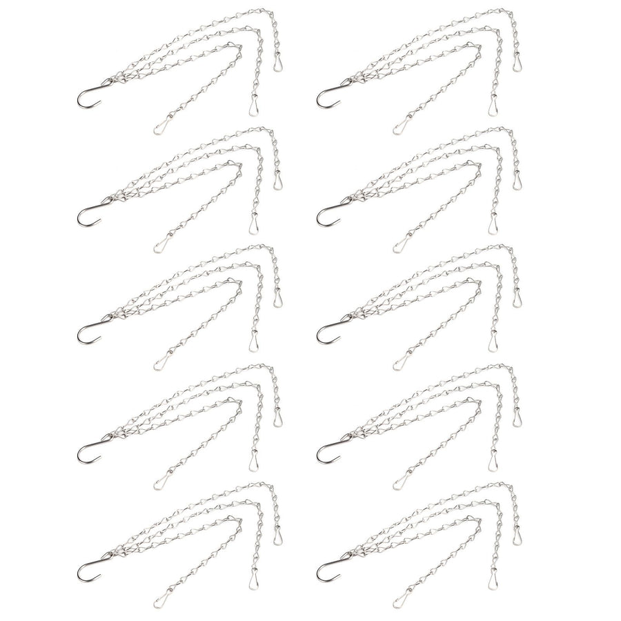 10Pcs Hanging Chain with Hooks Single 8-Strand Iron Garden Flower Pot Plant Hangers Replacement