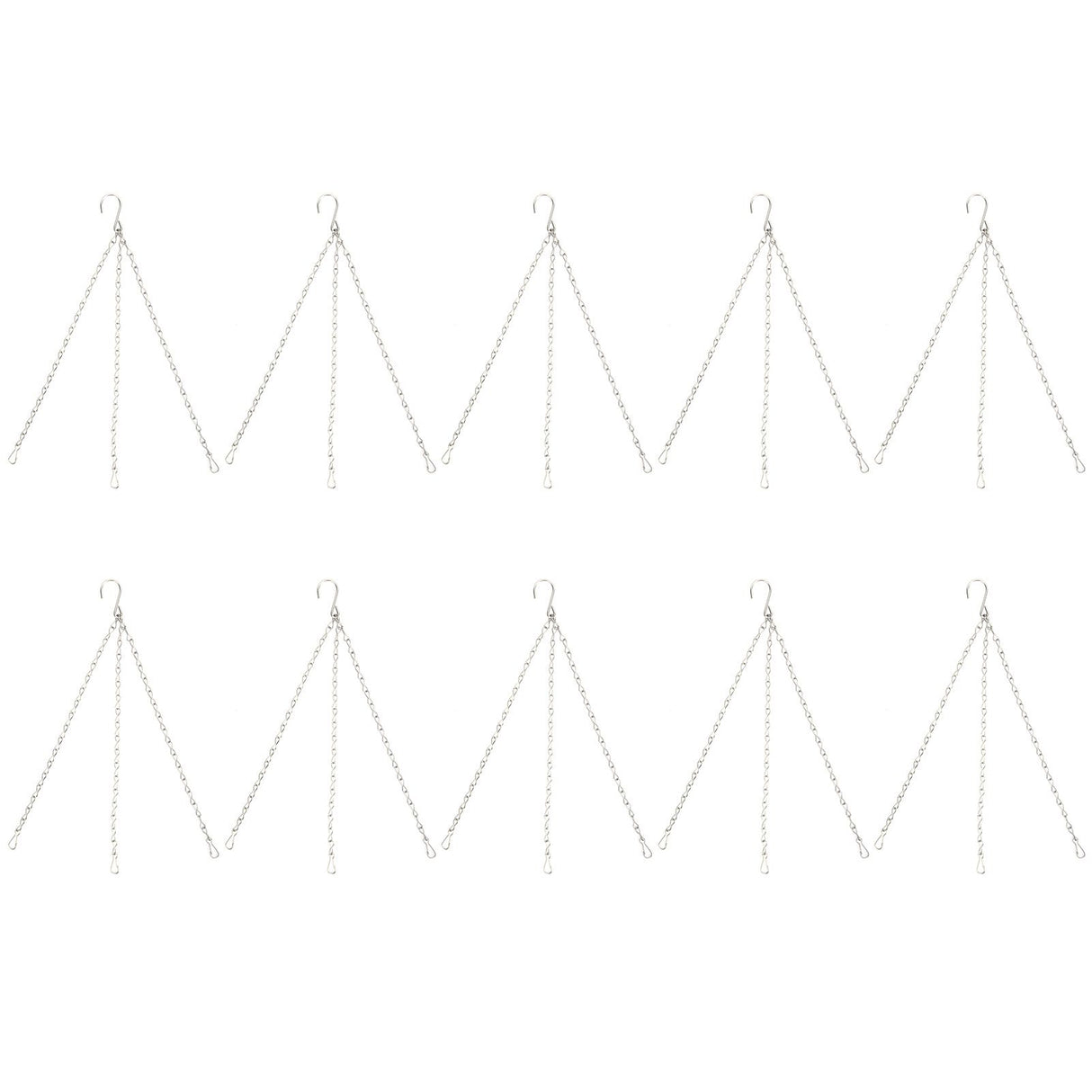 10Pcs Hanging Chain with Hooks Single 8-Strand Iron Garden Flower Pot Plant Hangers Replacement