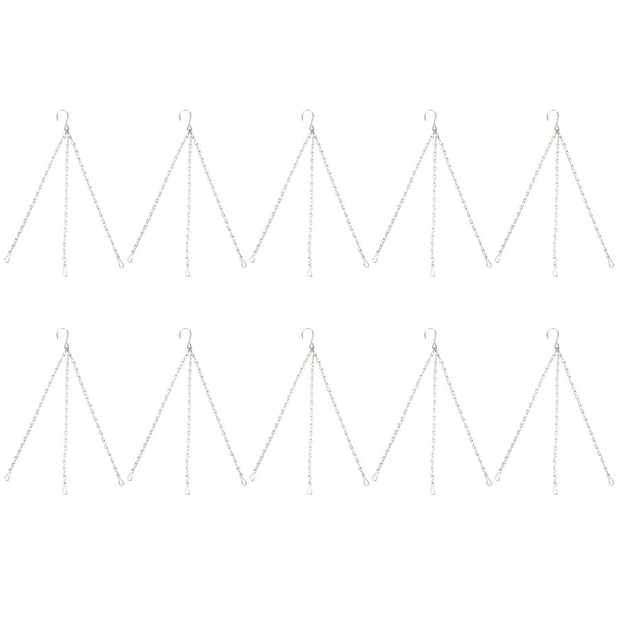 10Pcs Hanging Chain with Hooks Single 8-Strand Iron Garden Flower Pot Plant Hangers Replacement
