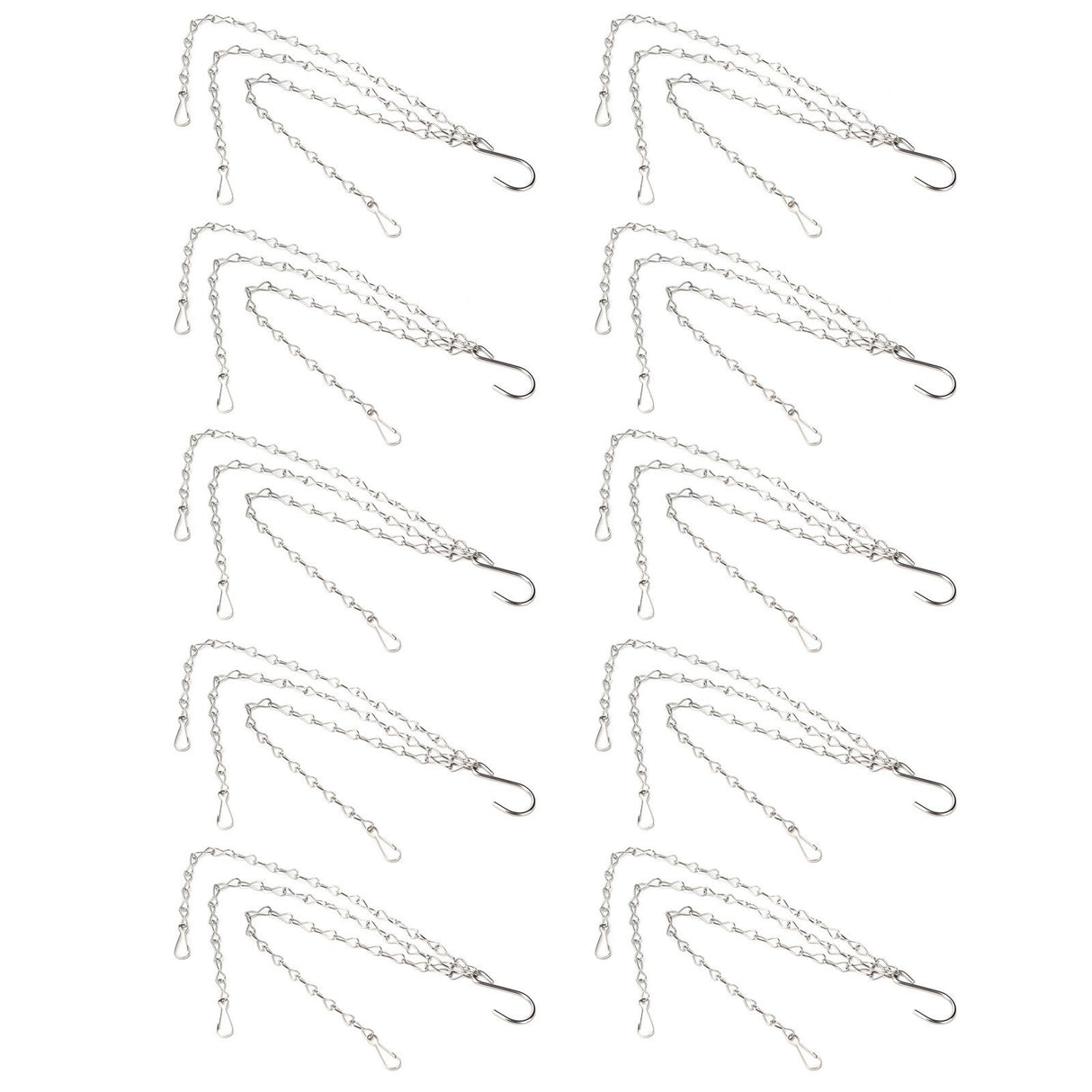 10Pcs Hanging Chain with Hooks Single 8-Strand Iron Garden Flower Pot Plant Hangers Replacement