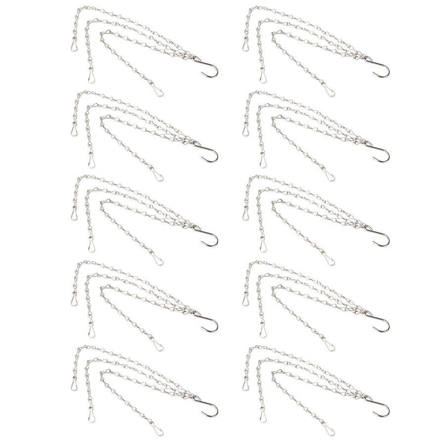 10Pcs Hanging Chain with Hooks Single 8-Strand Iron Garden Flower Pot Plant Hangers Replacement