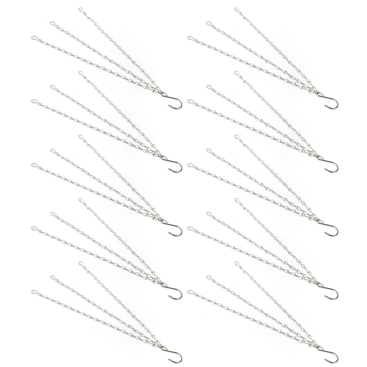 10Pcs Hanging Chain with Hooks Single 8-Strand Iron Garden Flower Pot Plant Hangers Replacement