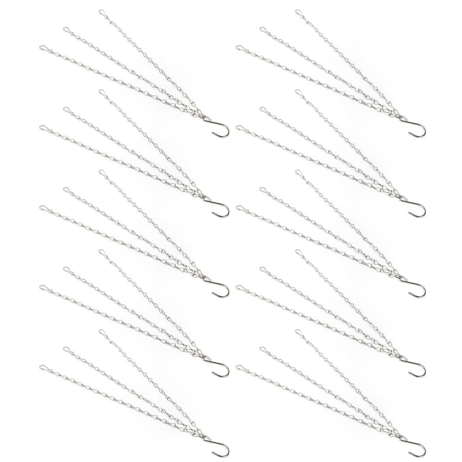 10Pcs Hanging Chain with Hooks Single 8-Strand Iron Garden Flower Pot Plant Hangers Replacement