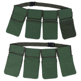 Garden Tool Storage Bag Waist Belt Hanging Pouch 4‑Pockets Organizer Gardening Supplies - Close-Up Angle
