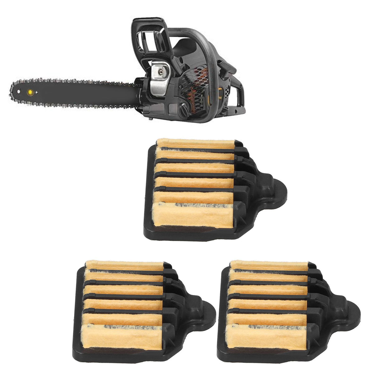 3Pcs Air Filter Replacement Fit for Poulan Pro 575296301 PP5020AV PP4818AV W47 Lawn Mover Parts