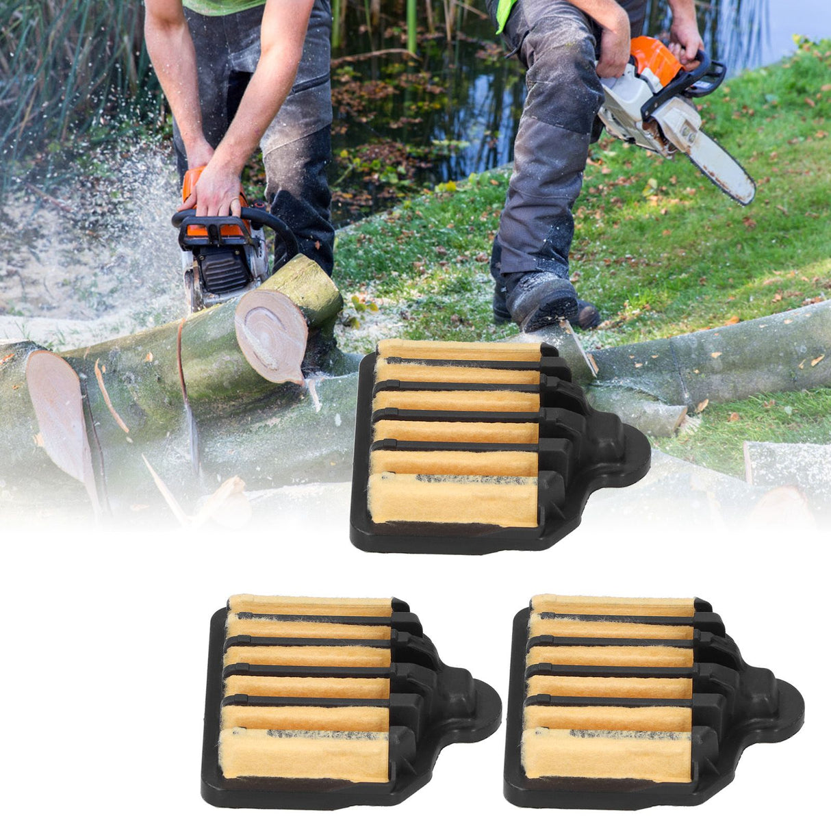 3Pcs Air Filter Replacement Fit for Poulan Pro 575296301 PP5020AV PP4818AV W47 Lawn Mover Parts