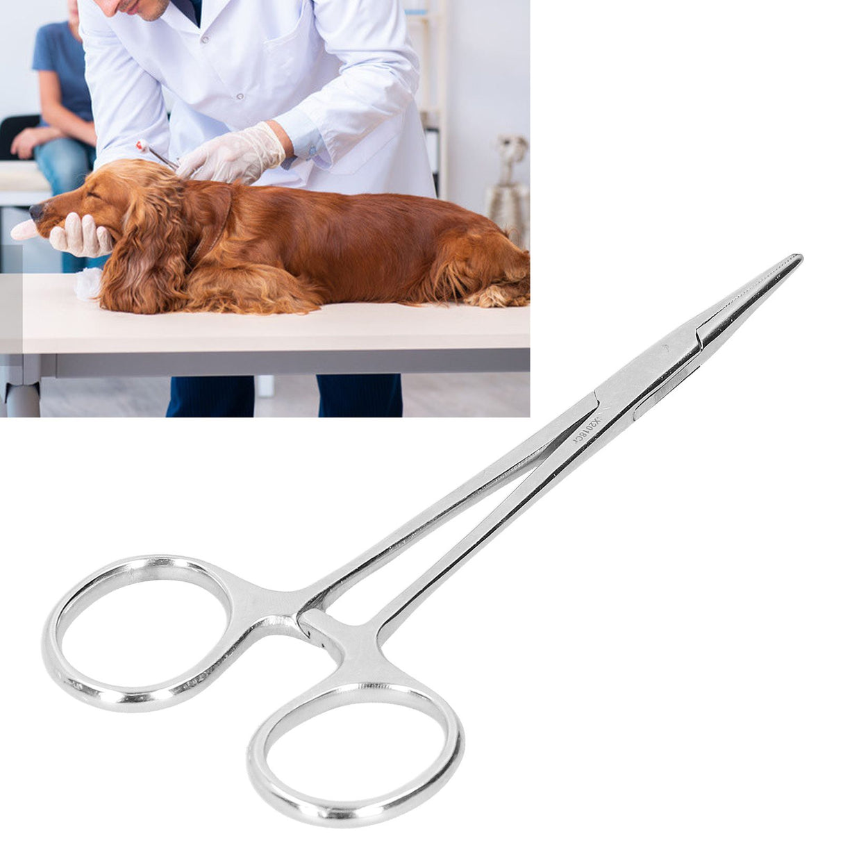 12.5cm Hemostatic Forceps Stainless Steel Pet Hair Puller Fishing Lock Plier for Livestock