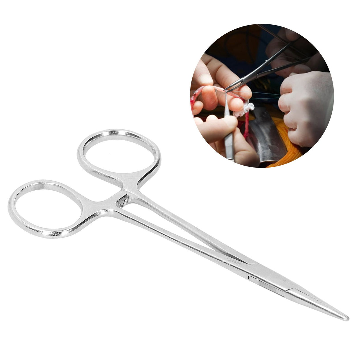 12.5cm Hemostatic Forceps Stainless Steel Pet Hair Puller Fishing Lock Plier for Livestock