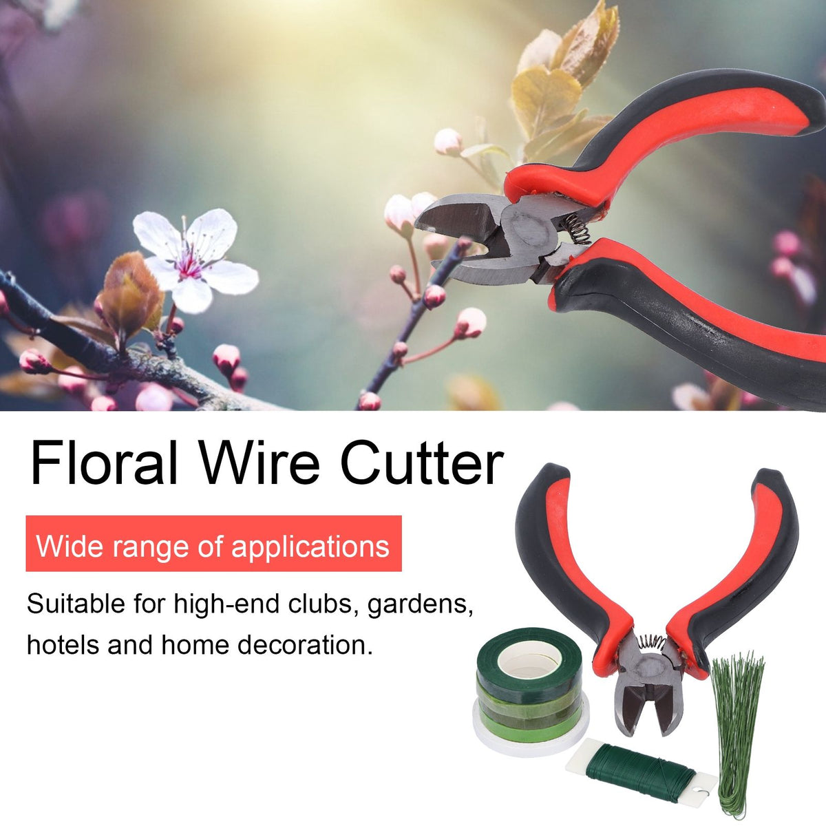 8Pcs set Flower Arrangement Kit Floral DoubleSided Tape Wire Cutter for Bouquet Stem Wrapping