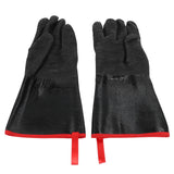 BBQ Gloves High Temperature Resistance 500℃ Waterproof Acid and Alkali Resistant Garden GlovesBlack 14in