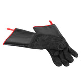 BBQ Gloves High Temperature Resistance 500℃ Waterproof Acid and Alkali Resistant Garden GlovesBlack 14in - Front View