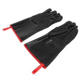 BBQ Gloves High Temperature Resistance 500℃ Waterproof Acid and Alkali Resistant Garden GlovesBlack 14in