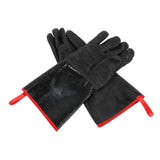 BBQ Gloves High Temperature Resistance 500℃ Waterproof Acid and Alkali Resistant Garden GlovesBlack 14in - Low Angle
