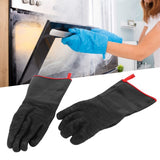 BBQ Gloves High Temperature Resistance 500℃ Waterproof Acid and Alkali Resistant Garden GlovesBlack 14in