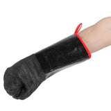 BBQ Gloves High Temperature Resistance 500℃ Waterproof Acid and Alkali Resistant Garden GlovesBlack 14in - Extra Image