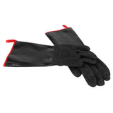 BBQ Gloves High Temperature Resistance 500℃ Waterproof Acid and Alkali Resistant Garden GlovesBlack 17in - Front View