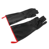 BBQ Gloves High Temperature Resistance 500℃ Waterproof Acid and Alkali Resistant Garden GlovesBlack 17in - Side View