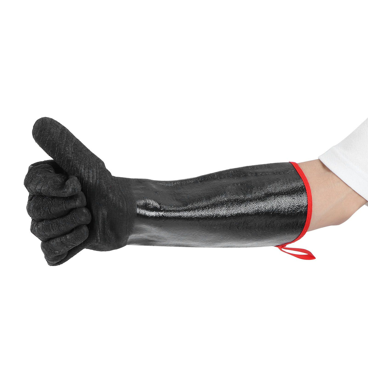 BBQ Gloves High Temperature Resistance 500℃ Waterproof Acid and Alkali Resistant Garden GlovesBlack 17in