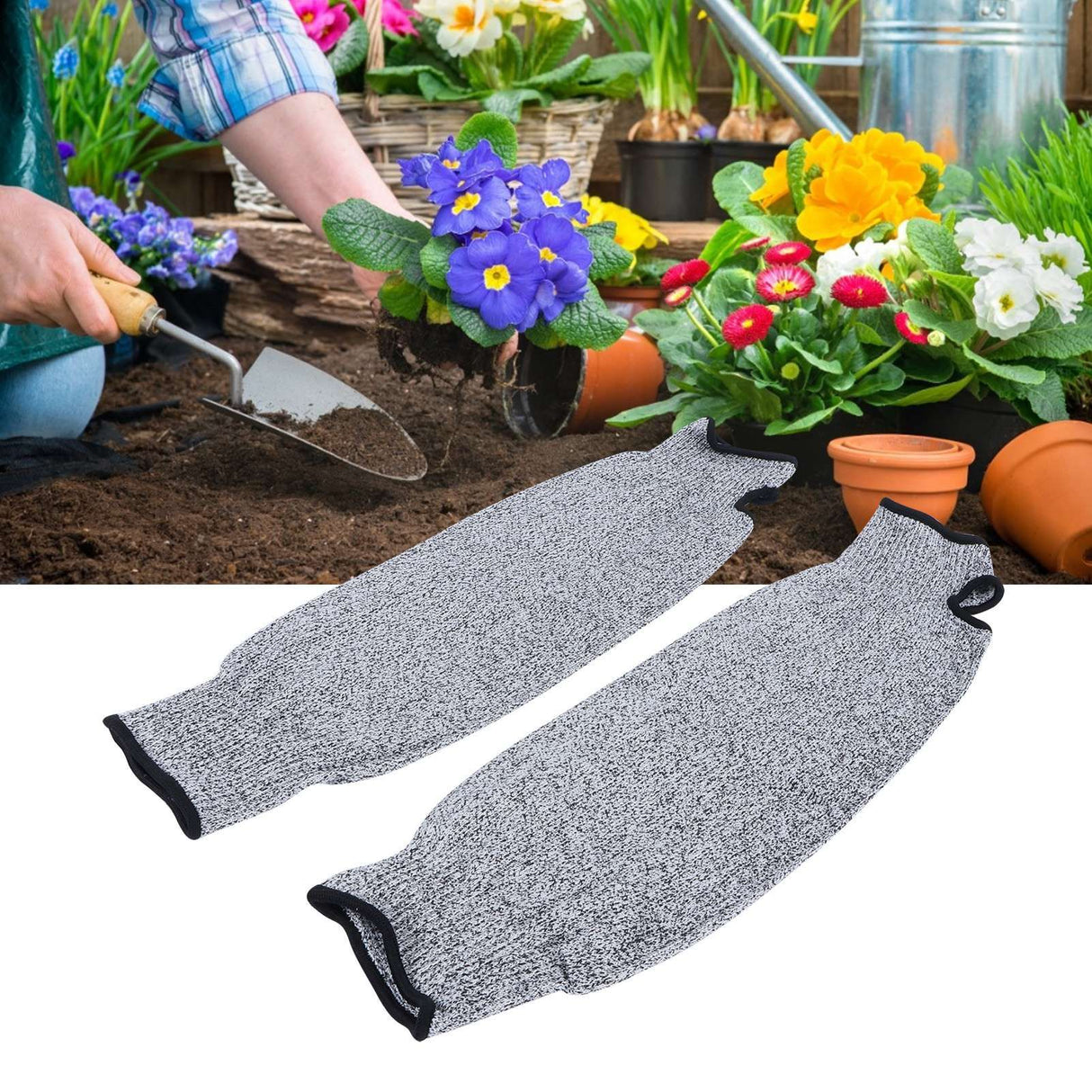 1 Pair 45cm Arm Protection Sleeve 5 Protection Grade Cut Resistant Safety Arm Guard for Garden