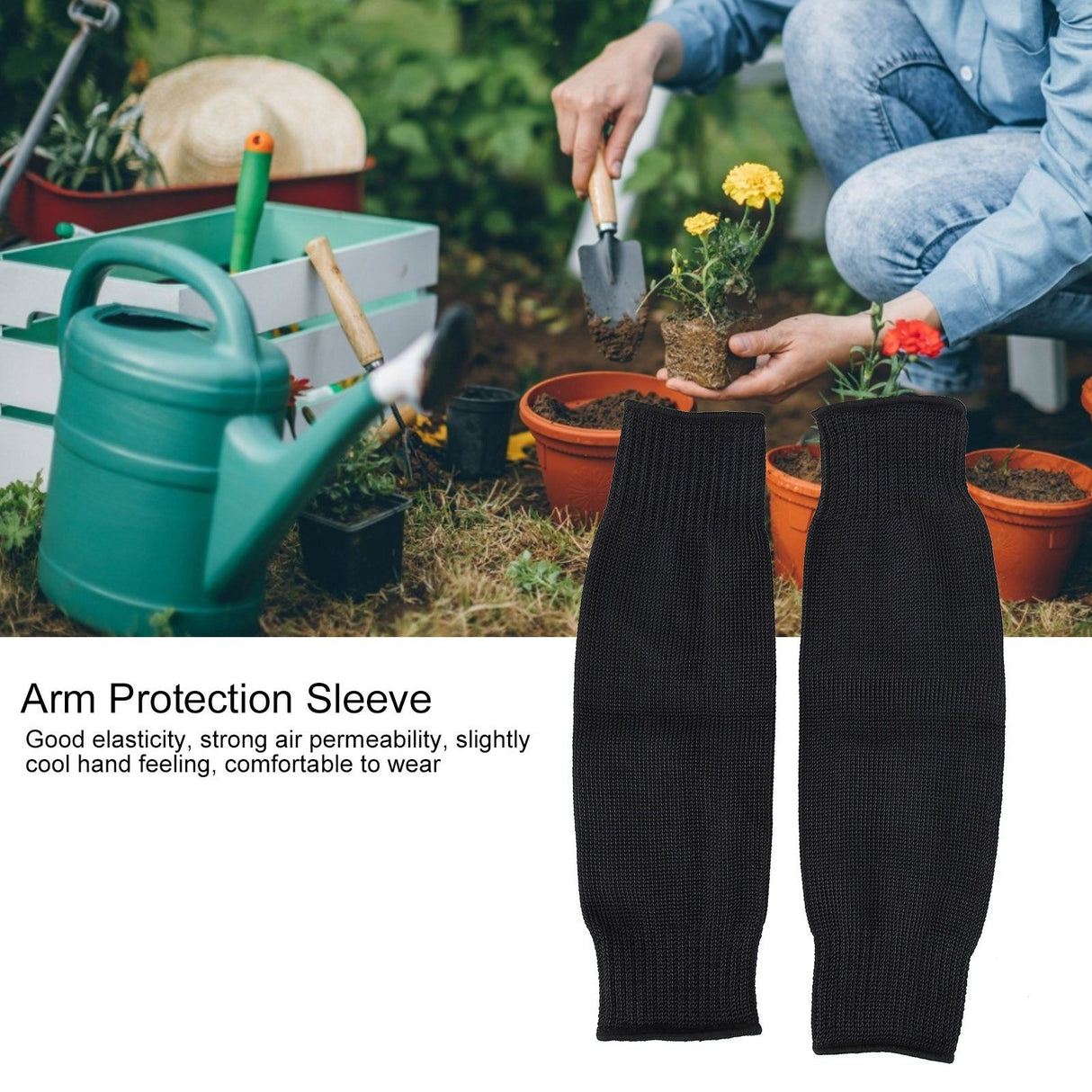 Cut Resistant Arm Sleeve Protective Safety AntiStab Arm Guard for Gardening Farming