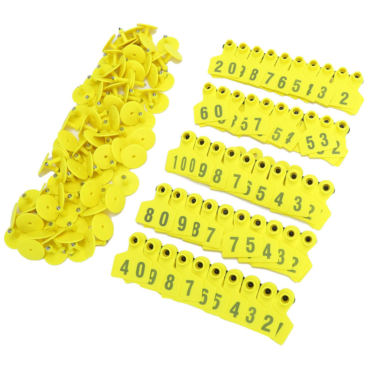 No.001‑100 Farm Pig Ear Tag Livestock Ear Tag Labels Set Poultry Breeding Supplies