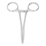 Hemostatic Forceps 14cm Stainless Steel Curved Tip Pliers Pet Hair Tweezers Livestock Supply - Front View