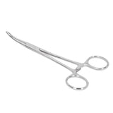 Hemostatic Forceps 14cm Stainless Steel Curved Tip Pliers Pet Hair Tweezers Livestock Supply - Close-Up Angle