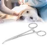 Hemostatic Forceps 14cm Stainless Steel Curved Tip Pliers Pet Hair Tweezers Livestock Supply - Extra Image