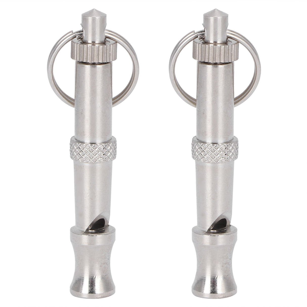 2pcs Stainless Steel Ultrasonic Whistle Portable Trainer Training Tool for Dog Pigeons Birds