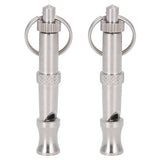 2pcs Stainless Steel Ultrasonic Whistle Portable Trainer Training Tool for Dog Pigeons Birds