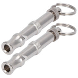2pcs Stainless Steel Ultrasonic Whistle Portable Trainer Training Tool for Dog Pigeons Birds
