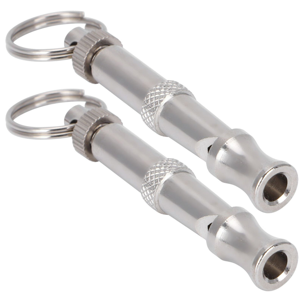 2pcs Stainless Steel Ultrasonic Whistle Portable Trainer Training Tool for Dog Pigeons Birds