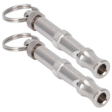 2pcs Stainless Steel Ultrasonic Whistle Portable Trainer Training Tool for Dog Pigeons Birds - Low Angle
