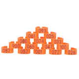 100pcs Birds Foot Rings Number Identification Pigeon Leg Bands Poultry Clip RingOrange - 45-Degree Angle