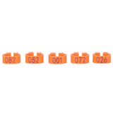 100pcs Birds Foot Rings Number Identification Pigeon Leg Bands Poultry Clip RingOrange - Rear View