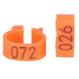 100pcs Birds Foot Rings Number Identification Pigeon Leg Bands Poultry Clip RingOrange - Low Angle