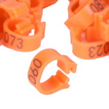 100pcs Birds Foot Rings Number Identification Pigeon Leg Bands Poultry Clip RingOrange - Extra Image