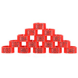 100Pcs Pigeons Identify Ring 001‑100 Numbered Poultry Leg Ring Bird Leg Bands Foot Ring10mm Red Ring with Number