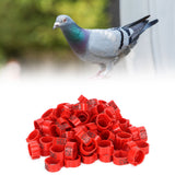 100Pcs Pigeons Identify Ring 001‑100 Numbered Poultry Leg Ring Bird Leg Bands Foot Ring10mm Red Ring with Number