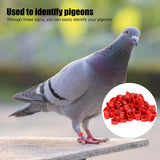 100Pcs Pigeons Identify Ring 001‑100 Numbered Poultry Leg Ring Bird Leg Bands Foot Ring10mm Red Ring with Number