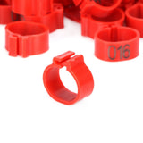 100Pcs Pigeons Identify Ring 001‑100 Numbered Poultry Leg Ring Bird Leg Bands Foot Ring10mm Red Ring with Number - Extra Image