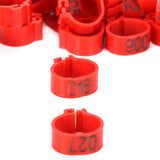 100Pcs Pigeons Identify Ring 001‑100 Numbered Poultry Leg Ring Bird Leg Bands Foot Ring10mm Red Ring with Number - Extra Image