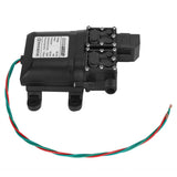 12V 120W 8L High Flow Diaphragm High Pressure Pump Dual Core with Copper Connector - Front View