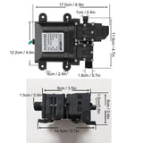 12V 120W 8L High Flow Diaphragm High Pressure Pump Dual Core with Copper Connector