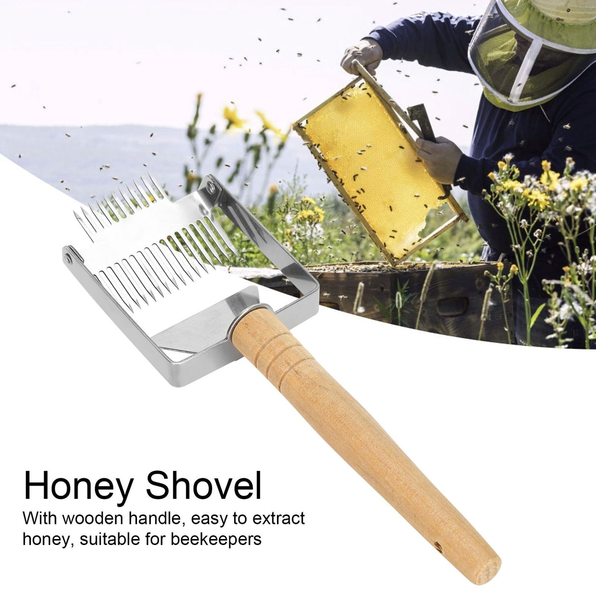 Beehive Honey Scraper Double Head Uncapping Fork Shovel Tool Beekeeping Equipment